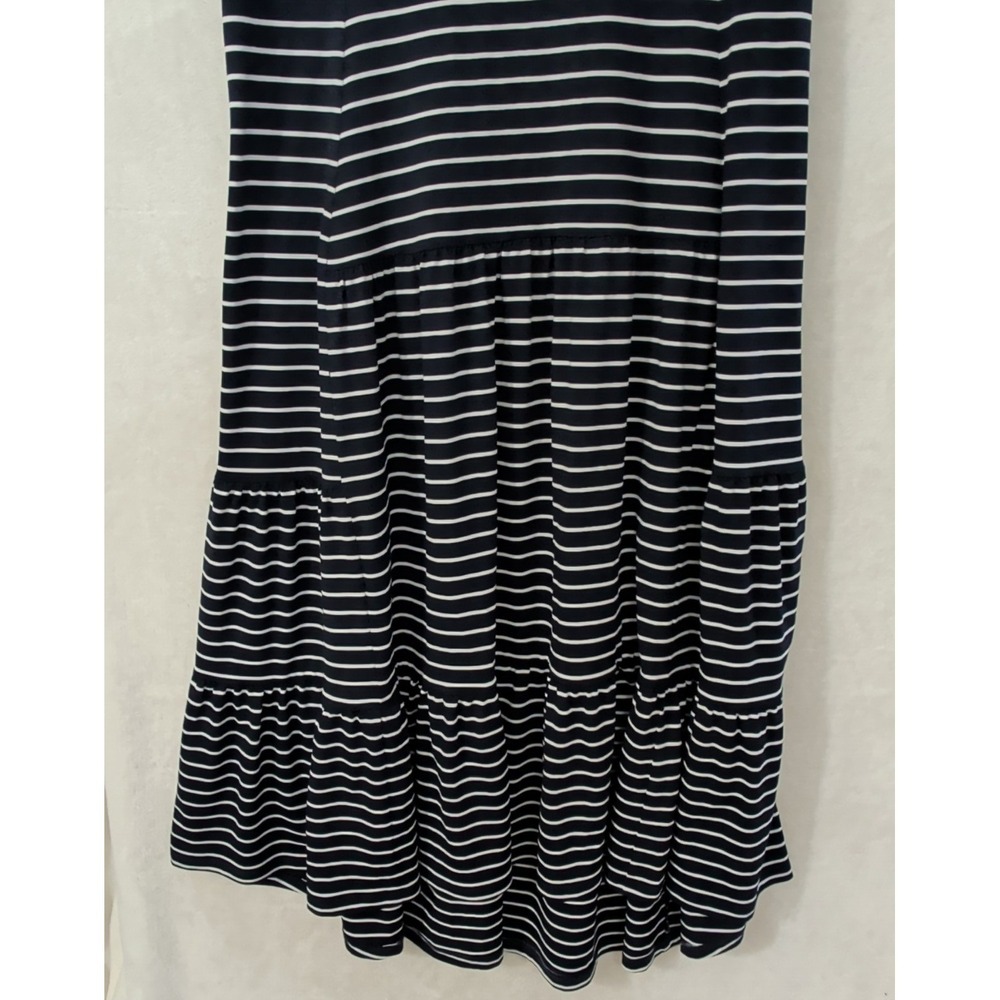 Tommy Hilfiger Maxi Dress Womens L Blue White Stripe Stretch Beach Vaca Nautical - Picture 4 of 8